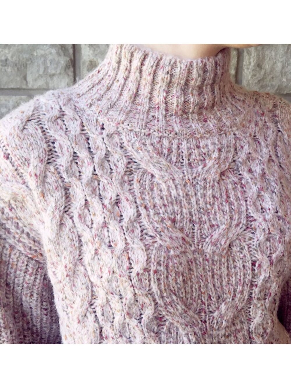 Express 'Rose Gold' Heathered Cable Knit Sweater - NWT